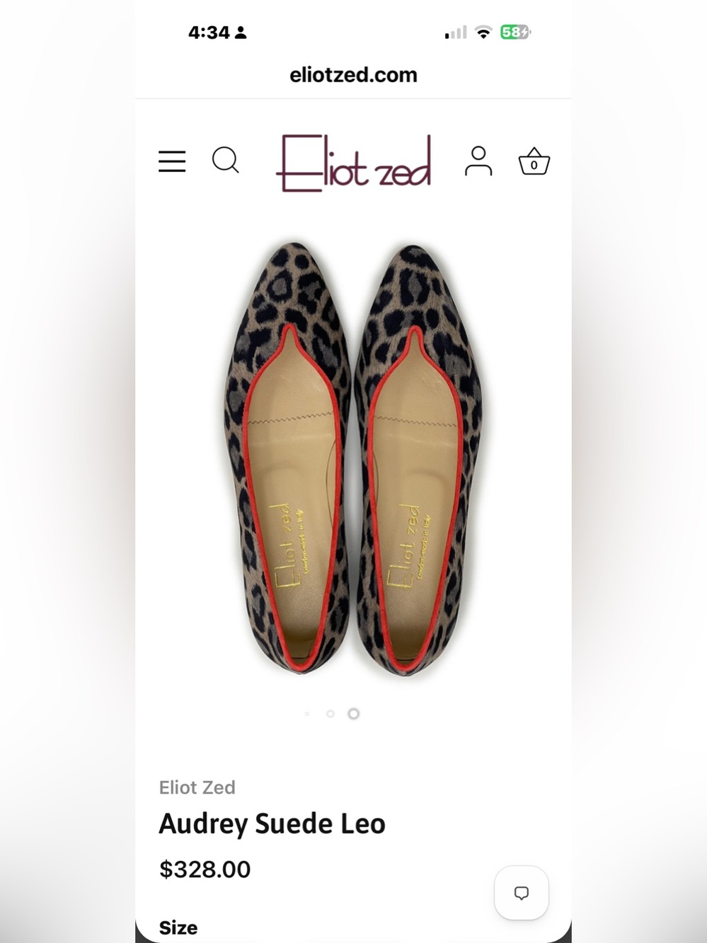 Eliot Zed Audrey Suede Leopard-Print Flats with Coral Trim